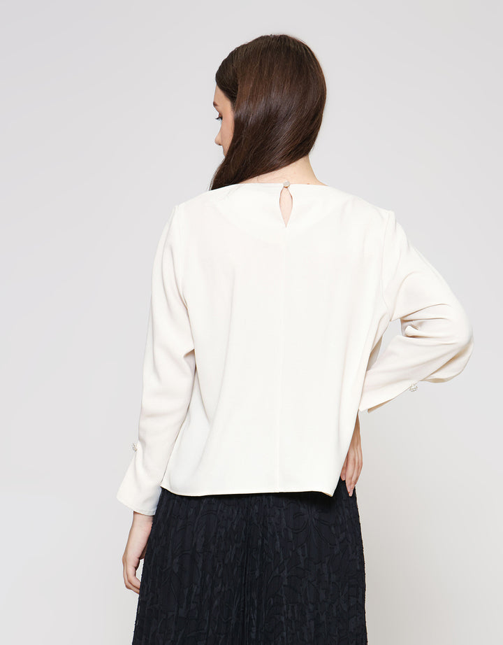 ZES Long Sleeve Blouse Drape Button On MPRWT017 MPRWT017