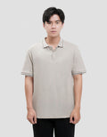 Cole Fancy Solid Jersey Spandex Collar Lis Kaos Polo Pria