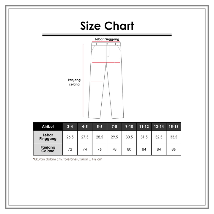 Size Chart_Character_Anak Laki-Laki_Bawahan Anak Laki-Laki_Chinos