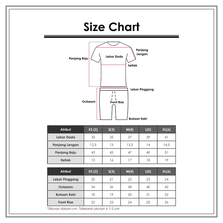 Size Chart_Character_Setelan Anak Perempuan_Setelan