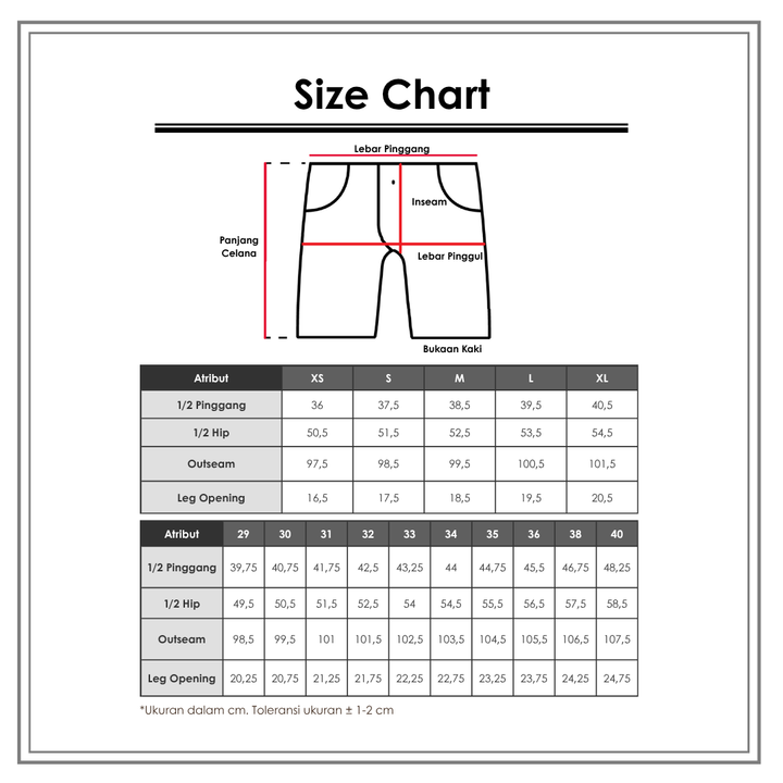 Size Chart_Cole_Pria_Bawahan_Celana Pendek