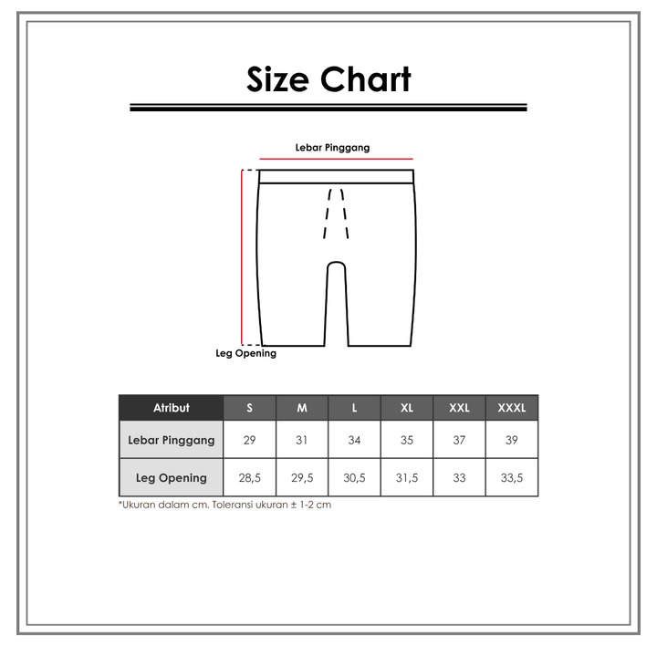 Size Chart_Cole_Pria_Pakaian Dalam & Baju Tidur_Boxer