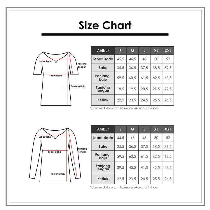 Size Chart_Connexion_Wanita_Wanita_Blouse
