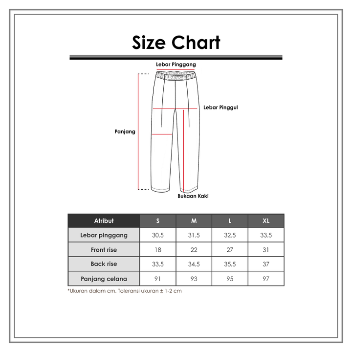 Size Chart_Disney_Wanita_Bawahan_Jogger