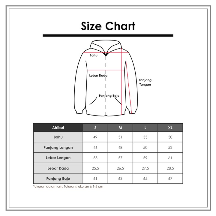 Size Chart_Disney_Wanita_Outerwear_Jaket