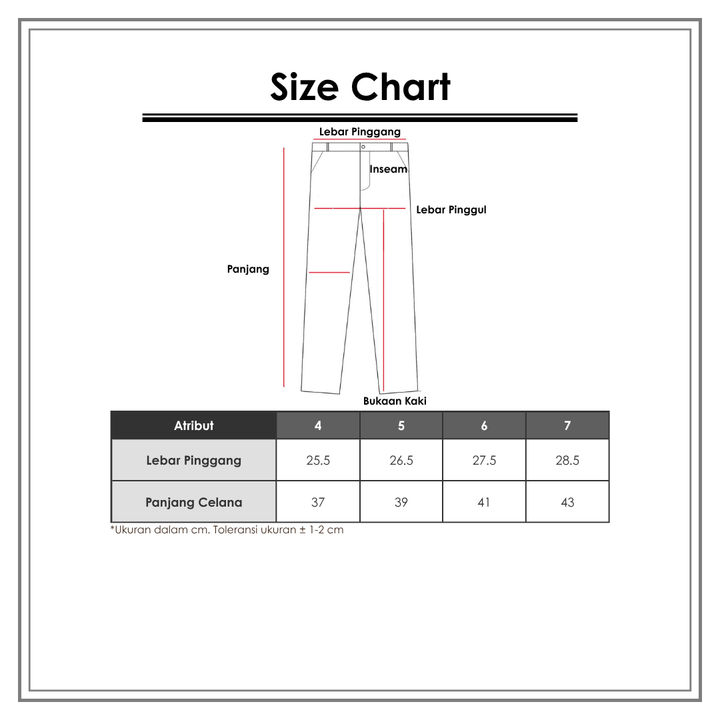 Size Chart_Little M_Wanita_Bawahan Anak Laki-Laki_Chinos