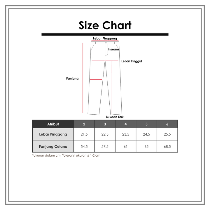 Size Chart_Little M_Wanita_Bawahan Anak Perempuan_Legging