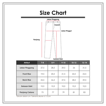 Size Chart_Nevada_Anak Laki-Laki_Bawahan Anak Laki-Laki_Jogger