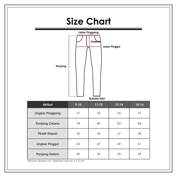 Size Chart_Nevada_Anak Perempuan_Bawahan Anak Perempuan_Chinos