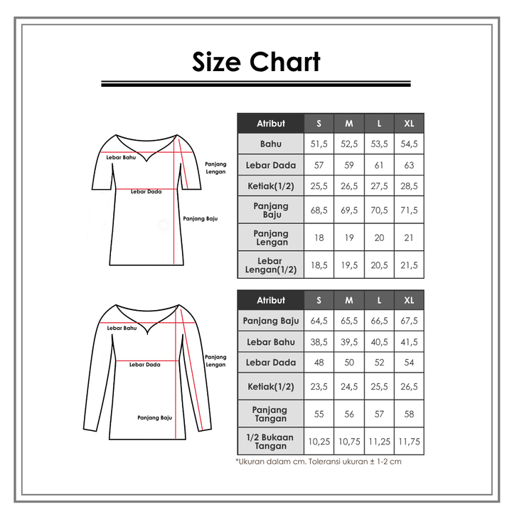 Size Chart_Nevada_Wanita_Atasan_Kemeja Casual