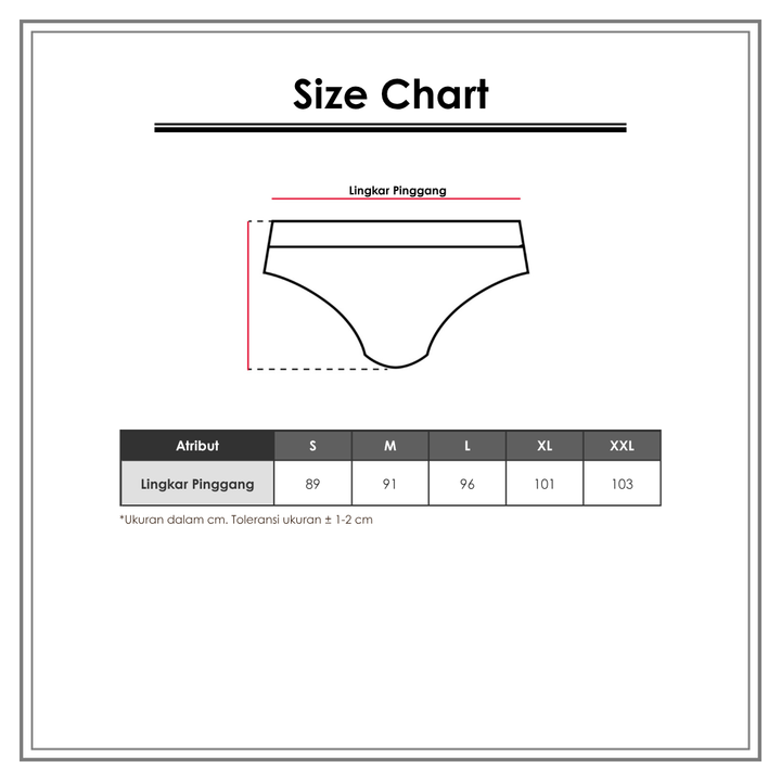 Size Chart_ST. YVES_Pakaian Dalam & Baju Tidur_Celana Dalam