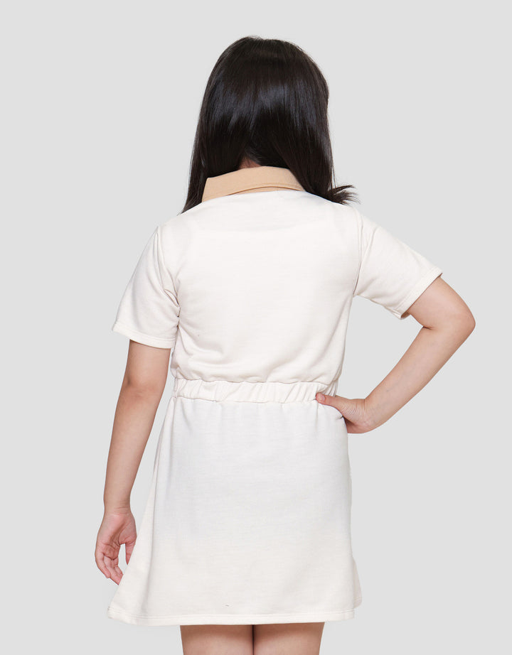 Little M Midi Dress Half Zip With Embro Anak Perempuan
