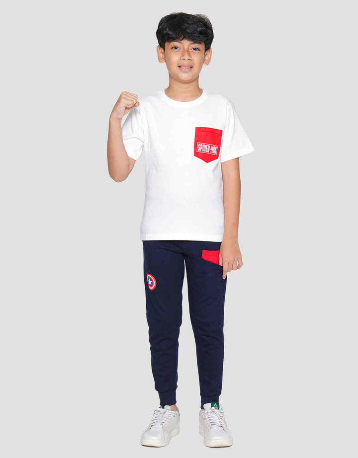 Marvel Spiderman Parasut Print Kaos Lengan Pendek Anak Laki-laki