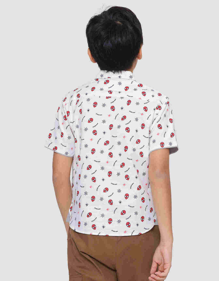 Marvel Spiderman Face Fullprint Kemeja Lengan Pendek Anak Laki-Laki