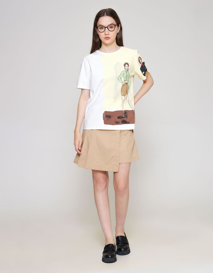 ZES T Shirt Regular Half Print Wanita CRLVT050 CRLVT050