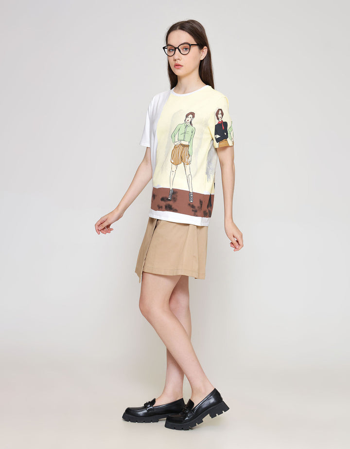 ZES T Shirt Regular Half Print Wanita CRLVT050 CRLVT050