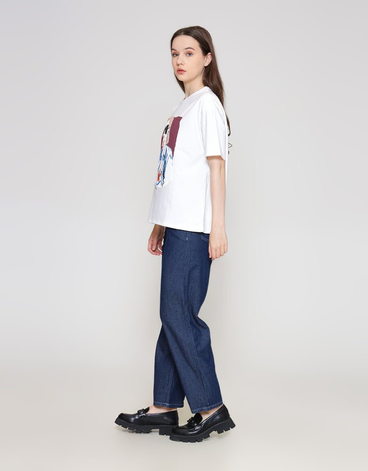 ZES Woman 2 Print Kaos Oversize Wanita CRLVT049