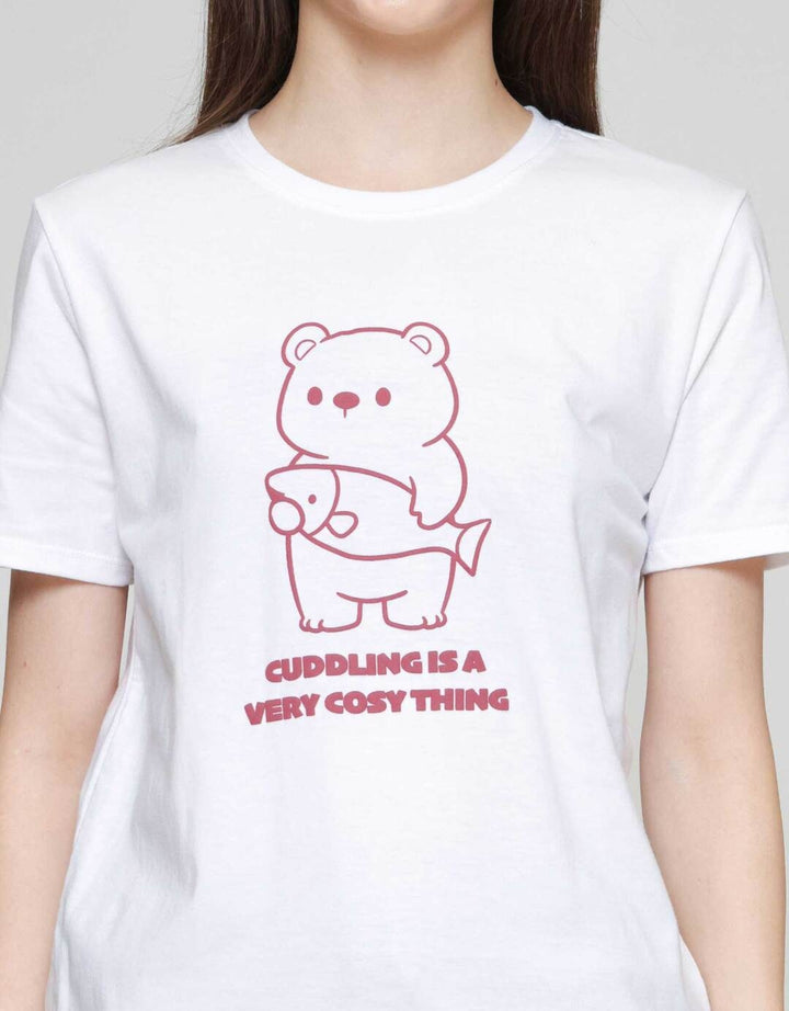 Nevada Solid Bb Reg Cvc Cuddling Bear Kaos Lengan Pendek Wanita