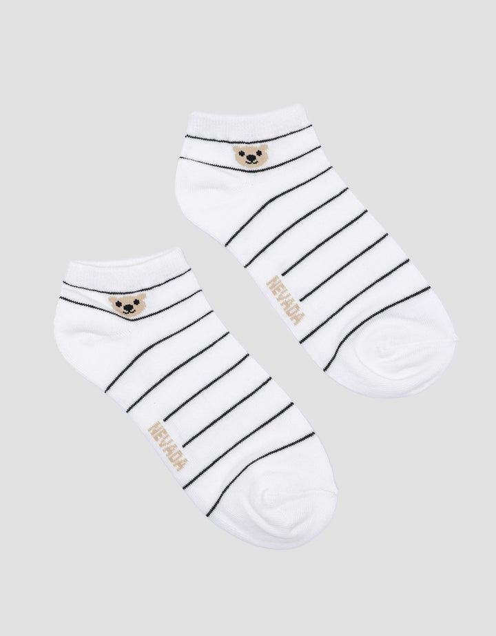 Nevada Ankle Bear Stripe Kaos Kaki Wanita