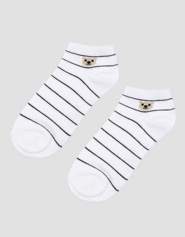 Nevada Ankle Bear Stripe Kaos Kaki Wanita