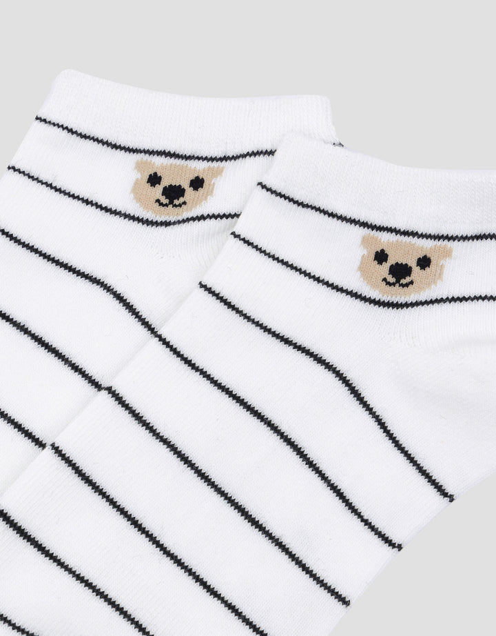 Nevada Ankle Bear Stripe Kaos Kaki Wanita