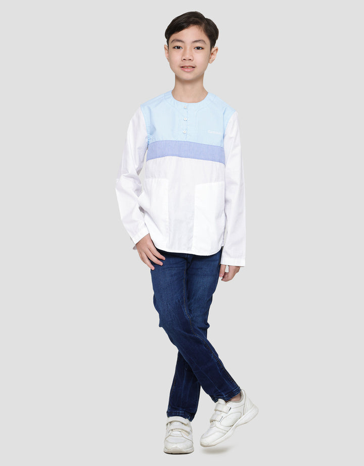 Cardinal Kids Boy Small Plaid Motif Kemeja Koko Anak Laki-Laki