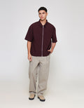ZES Zipped Textured Kemeja Pria OWEN