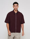 ZES Zipped Textured Kemeja Pria OWEN