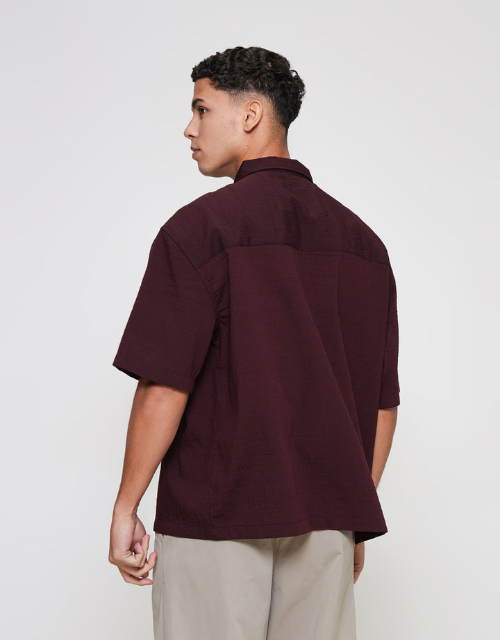 ZES Zipped Textured Kemeja Pria OWEN
