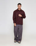 ZES Overshirt Faux Suede With Pocket Simon Kemeja Pria SIMON