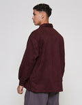 ZES Overshirt Faux Suede With Pocket Simon Kemeja Pria SIMON