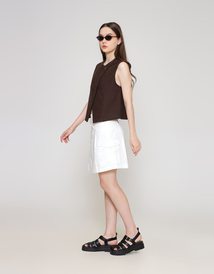 ZES Crop Sleeveless Tank Vest Wanita TSBWT017