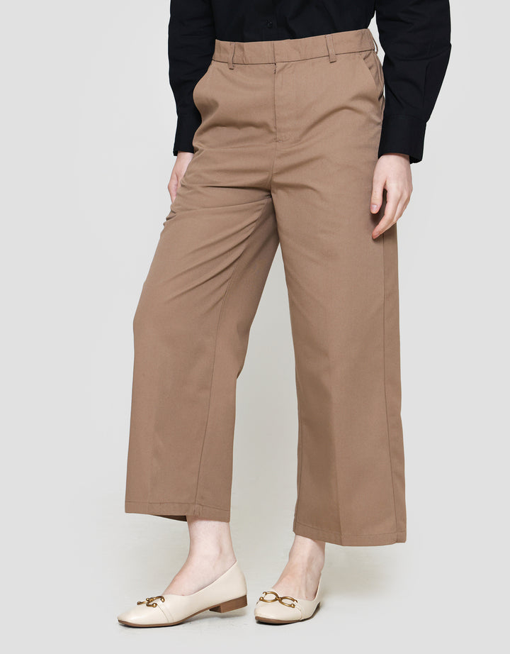 St. Yves Twill Sueding Wideleg Celana Panjang Wanita
