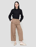 St. Yves Twill Sueding Wideleg Celana Panjang Wanita