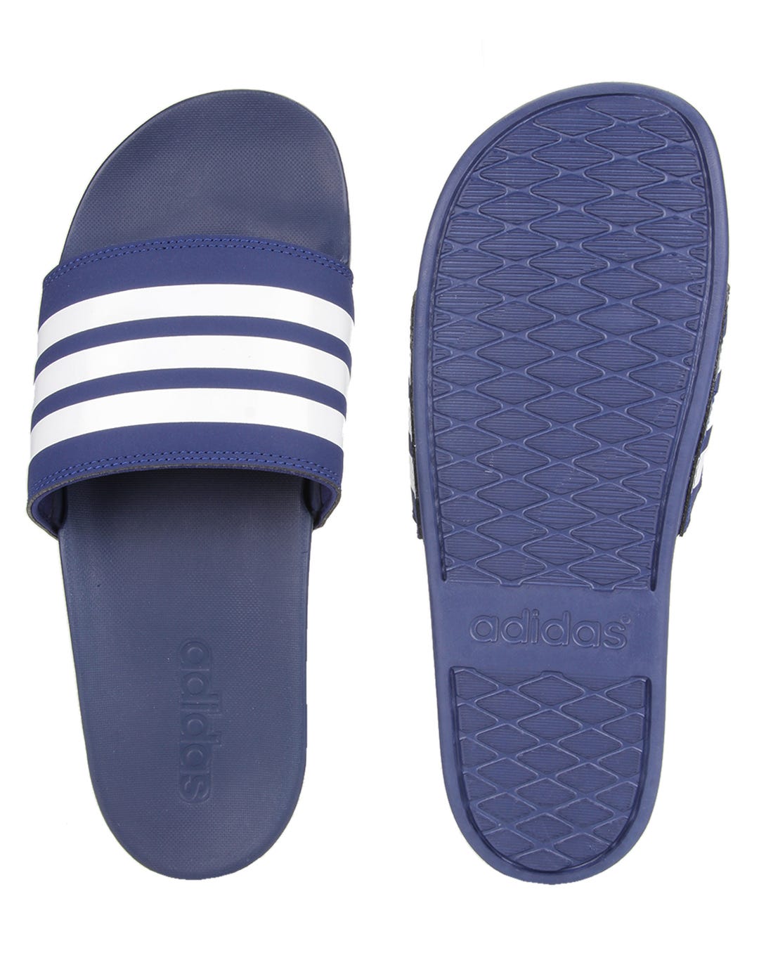 Adidas Adilette Three Stripes Comfort Blue Men's Slider Sandals
