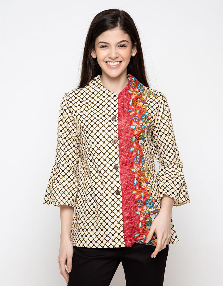 Adikusuma Batik Blouse with Kawung Background 182111048
