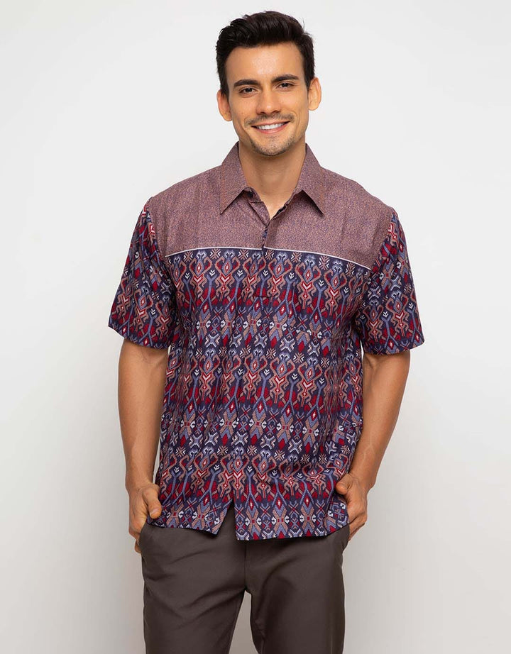 Adikusuma Hem Batik Songket Denim