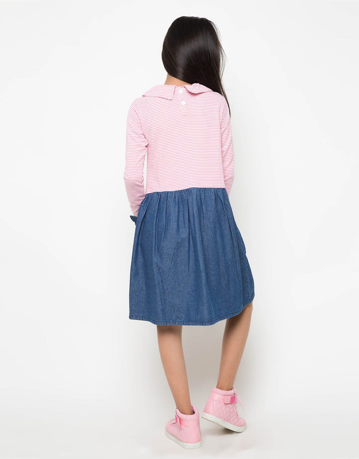 DR LS CAT KOMB DENIM