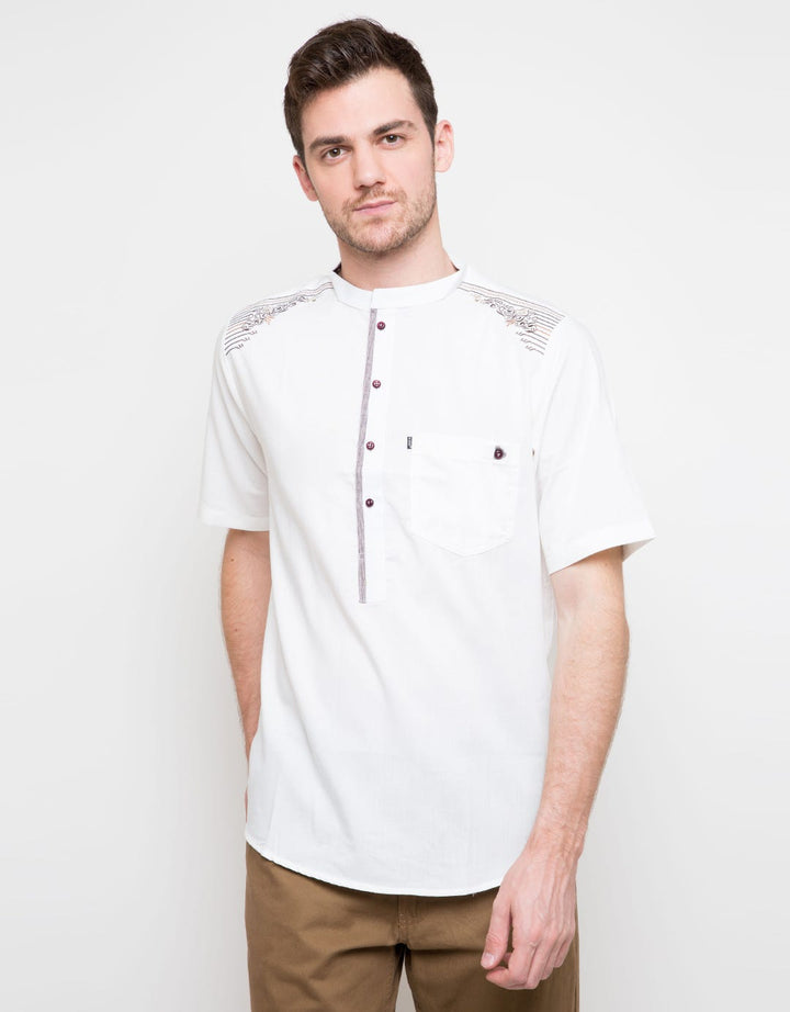 Al Luthfi Kemeja Koko Detail Bordir Bahu