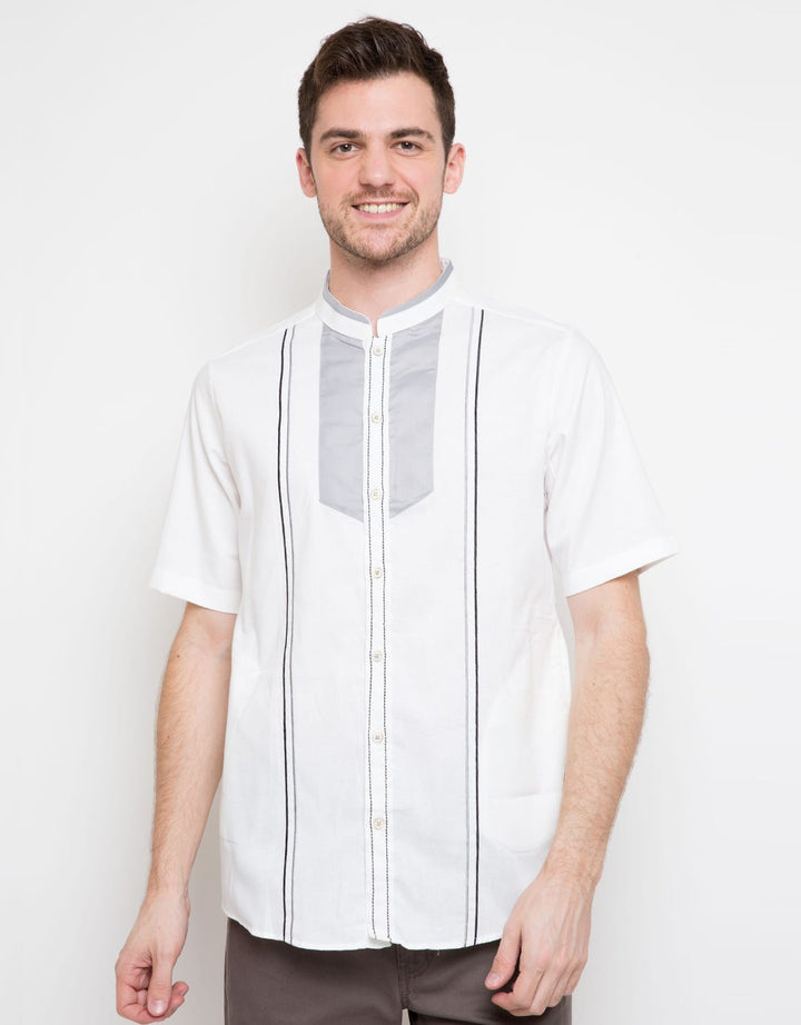 Al Luthfi Kemeja Koko Detail Lines Embroidery