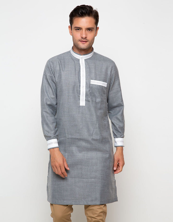 Al Luthfi Kemeja Koko Kurta Print Checkers