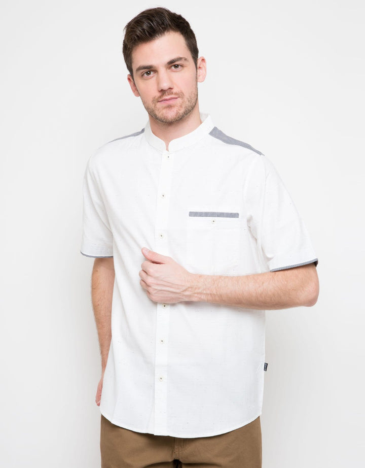 Al Luthfi Kemeja Koko Print Blurry Stripes