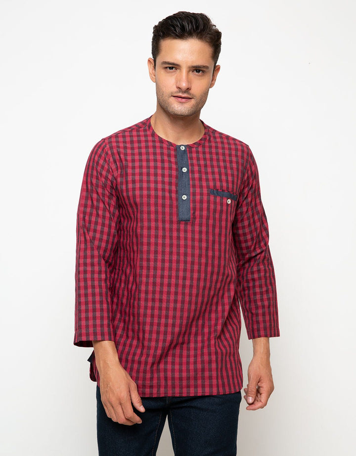Al Luthfi Kemeja Koko Print Checkers
