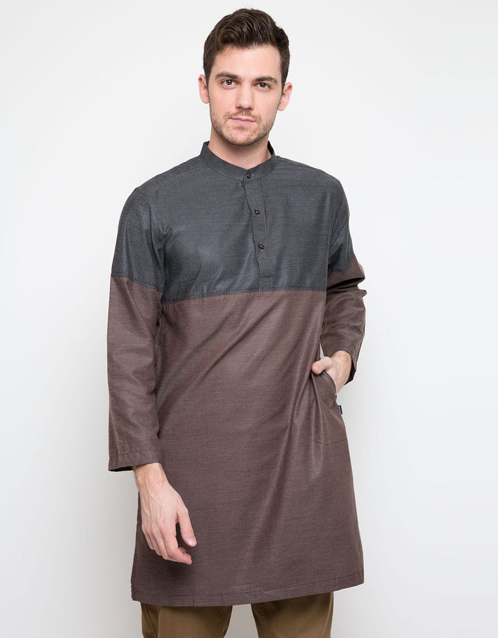 Al Luthfi Kemeja Kurta Aksen Cut & Sewn