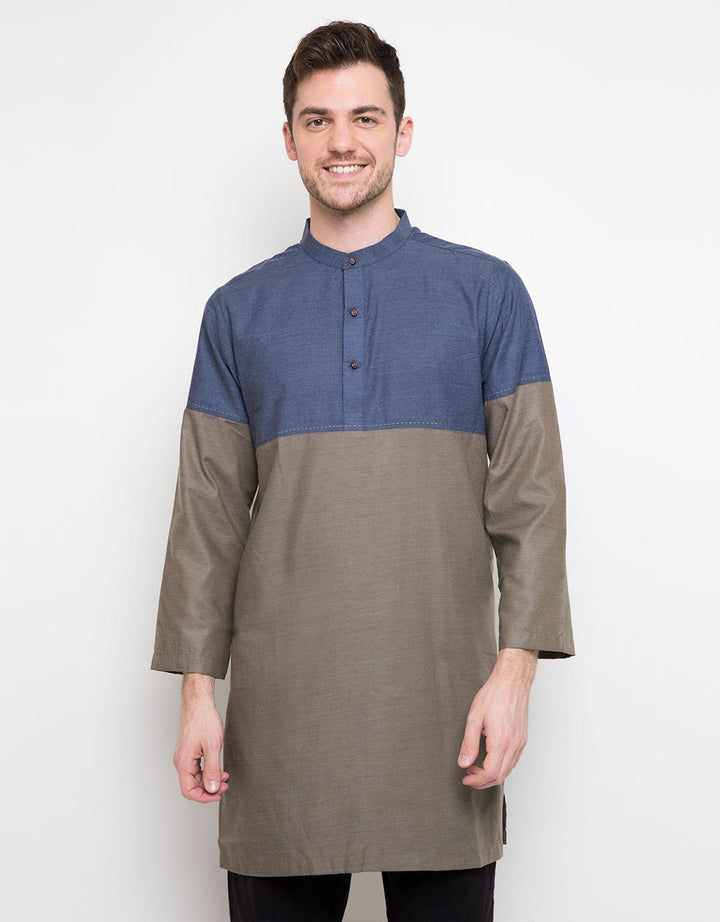Al Luthfi Kemeja Kurta Aksen Cut & Sewn