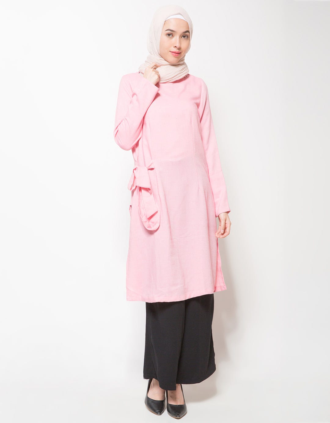 Annisa Dress Wanita Oxford Ribbon
