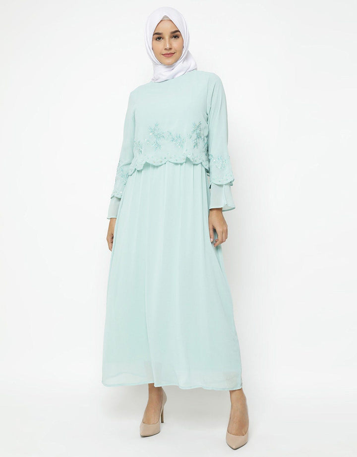 Annisa Gamis Lengan Panjang Print