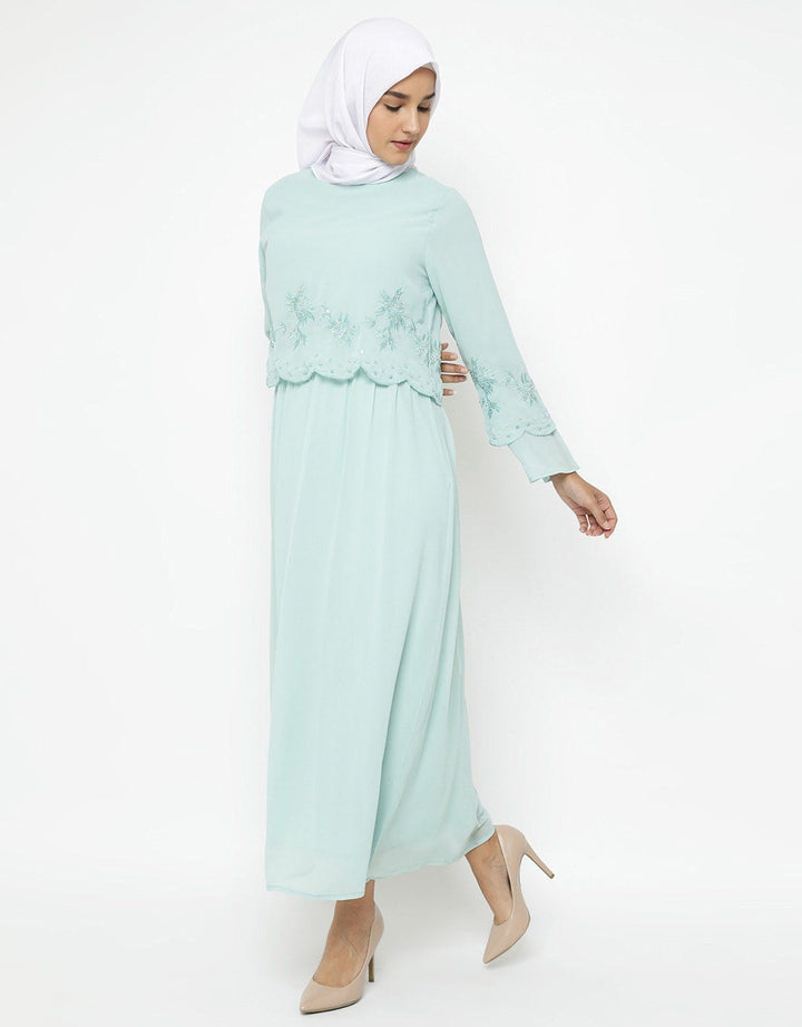 Annisa Gamis Lengan Panjang Print