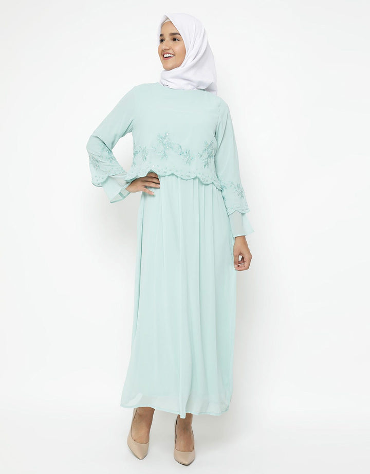 Annisa Gamis Lengan Panjang Print