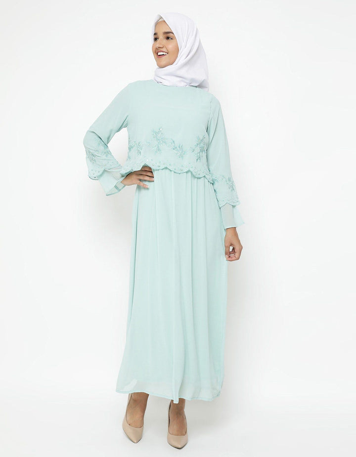Annisa Gamis Lengan Panjang Print